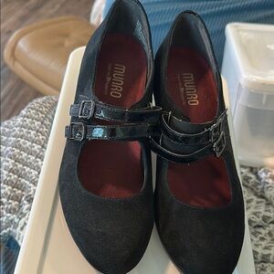 Munro Black Double Strap Shoes